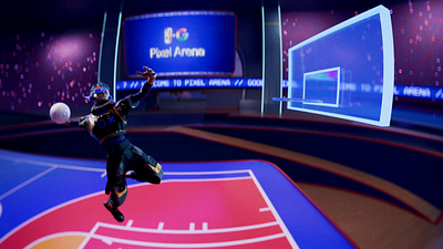 PIXEL ARENA — Google x NBA 3d 3d animation action avatar dunk loop