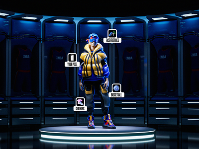 PIXEL ARENA — Google x NBA 3d avatar locker room player ui