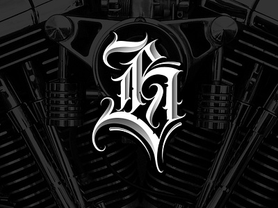 B Lettermark b branding lettermark logo motorcycle tattoo typography vector
