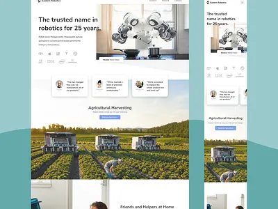 Eastern Robotics Site homepage landing landing page marketing marketing site robot robotics site ui ux web web design