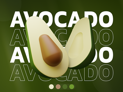 Low Poly Avocado 3D Modeling 3d 3d model avocado design graphic design poster
