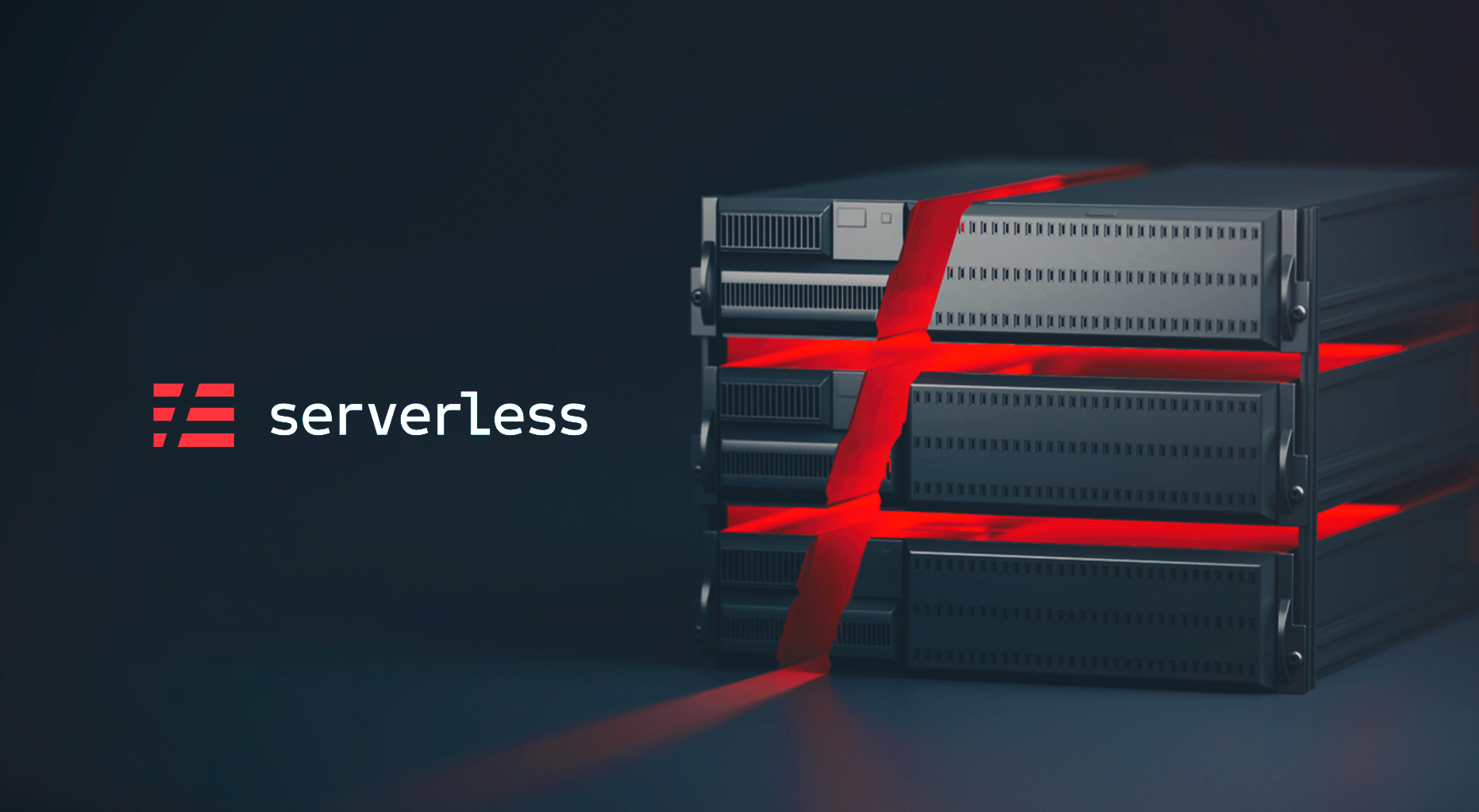 A Serverless Evening - Event Cover 3d booleanart cloud creativecloud eventcover serverless techevent techillustration