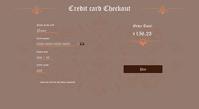 Credit card Checkout - Daily UI #002 credit card checkout dailyui form graphic design ui ux uxui