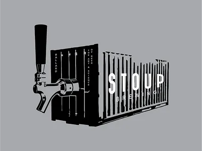 Container Beer beer brewery brewing design graphic design illustration shipping container tap handle