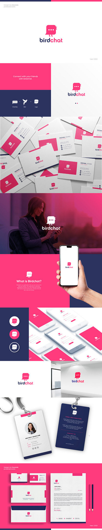 Logo & Brand Identity Pack for Birdchat app app logo bird brand branding chat design graphic design identity logo logo design ui