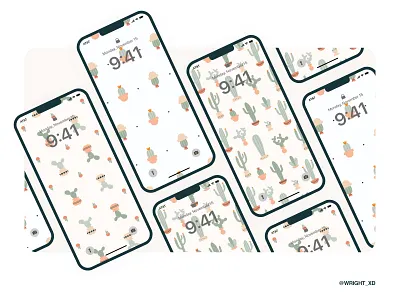 Pink Cactus Wallpaper Pack arizona background branding cactus daily ui desert design desktop graphic design illustration indoor houseplant mobile modern phone plant illustration social media tablet user experience user interface wallpaper