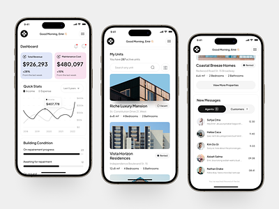 Propse - Real Estate Dashboard Admin (Mobile Responsive) apartment application building chat clean dashboard dashboard responsive data design emir listing mobile overview property real estate responsive statistic ui uidesign unit