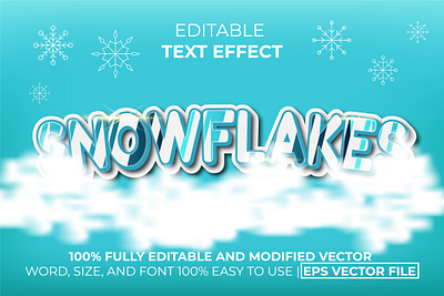 Snowflakes Text Effect white