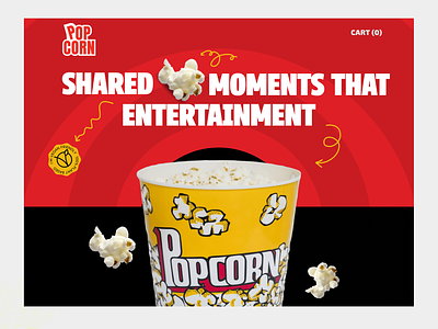 POP CORN-Product Landing Page adobe xd animation figma header landing popcorn product ui ux web webui