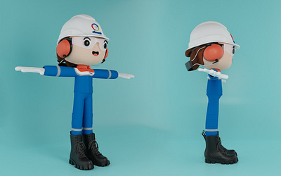 Mascott Character Design for Elnusa Tbk. 3d 3d character design 3d model blender character design digitalart mascot motion graphics oil and gas