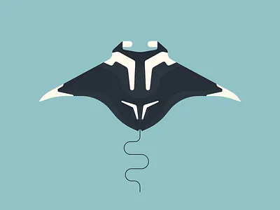 Manta Ray fish illustration marinelife ocean