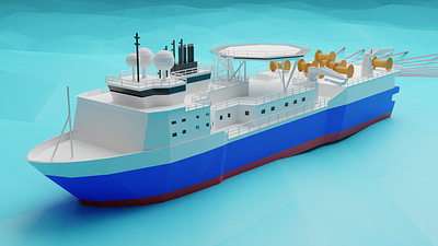Seismic Ship 3d Model 3d blender elnusa indonesia oil and gas seismic ship