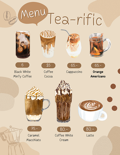 Tea-rific Menu Design branding graphic design