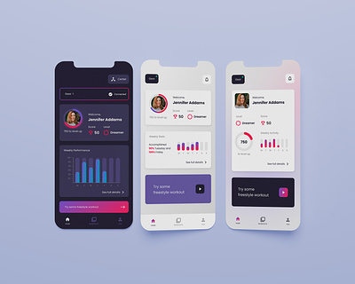 Fitness App Homescreen Concept app app design concepting moodboard ui