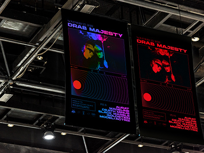 Drab Majesty poster alternative scene artsy poster brutalism club poster club scene concert poster darkwave event poster futuristic poster gothic illustration industrial aesthetic modern poster music event poster design retrofuturism sci fi vaporwave vaporwave poster warehouse