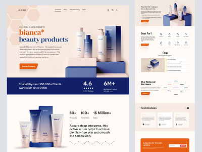 Cosmetic Store - Shopify Website Design design ecommerce homepage interface landing landing page product landing page product page shopify single product store web web design website