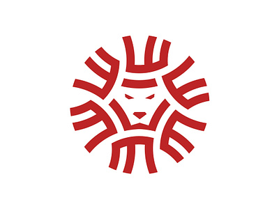 Lion logo branding design designer icon illustration lion logo pictorial red rounded sun