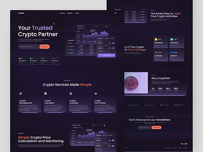 Cryptlink - Finance Landing Page bitcoin crypto crypto landing page crypto trading crypto website currency finance finance website financial investment landing landing page landingpage page trading web web design web page website website design