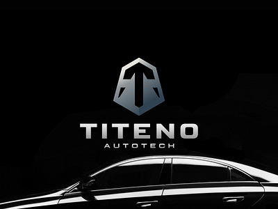 Titeno Autotech auto automatic branding character design graphic design icon illustration logo logodesign logomark shield symbol tech titan vector