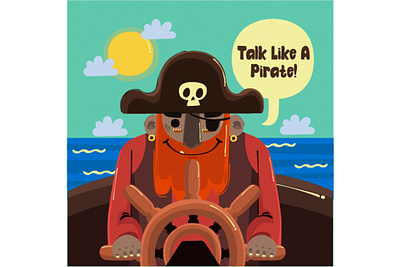 Background Talk Like a Pirate Illustration captain character costume flag holiday illustration pirate ship skeleton skull treasure vector