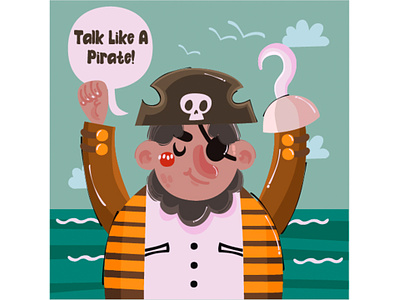 Pirate Captain Background Illustration background captain character costume flag illustration pirate ship skeleton skull treasure vector