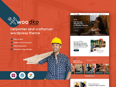 Woodko - Carpenter and Craftsman WordPress theme wood work