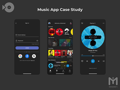 Music Application UX Case Study app brand case study design lyrics mockup music play prototype ui ux wireframe