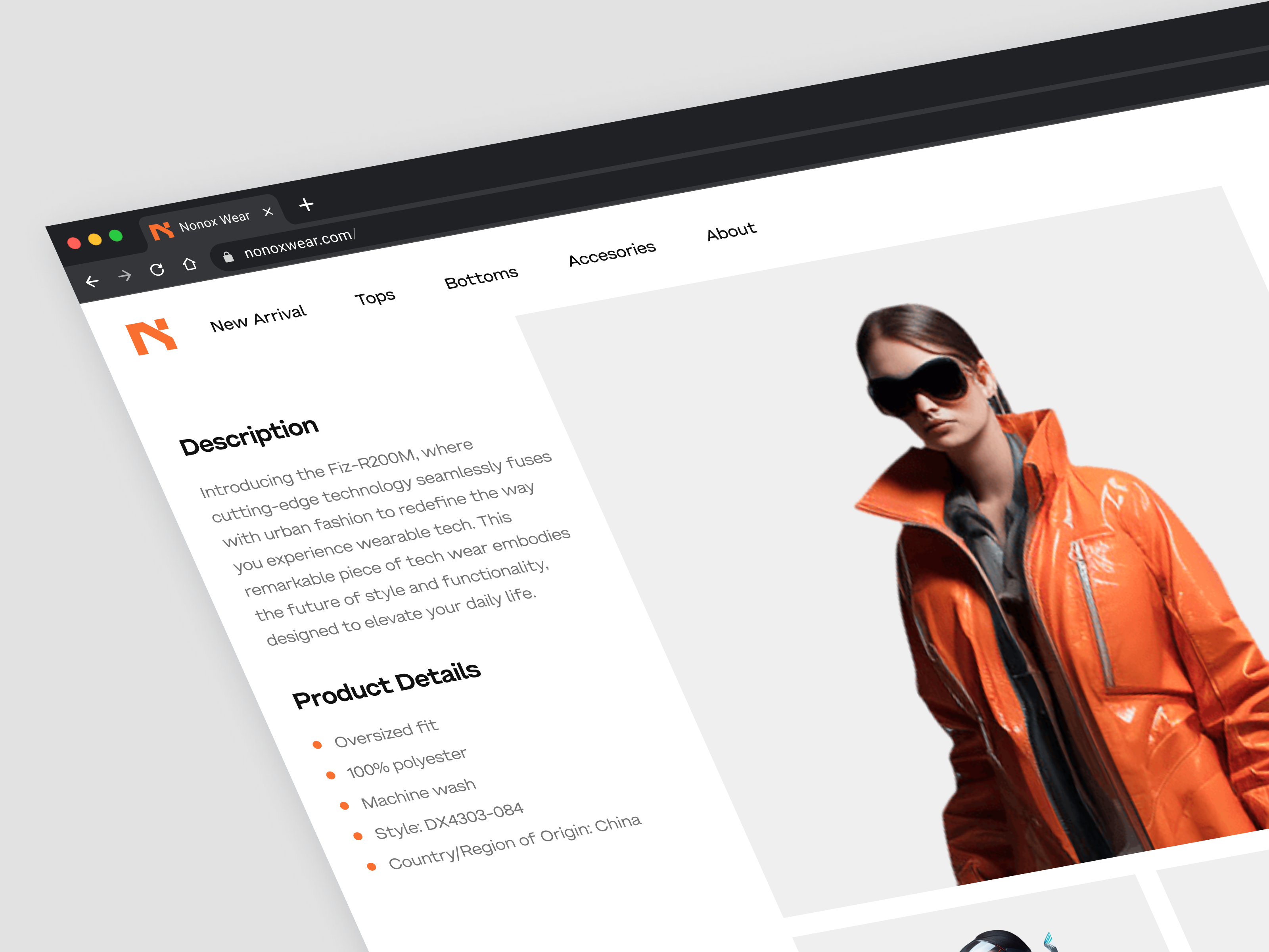 Nonox Wear - Detail Page catalogue clean design detail detail page e commerce ecommerce fashion market place online store shop store tech trend ui ux web web design website website design