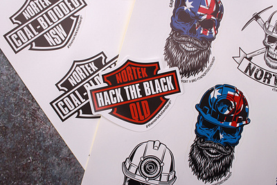 Nortek Hack the Black QLD Logo Stickers artworks custom shape stickers custom stickers illustrations logo stickers printing sticker labels sticker printing stickers