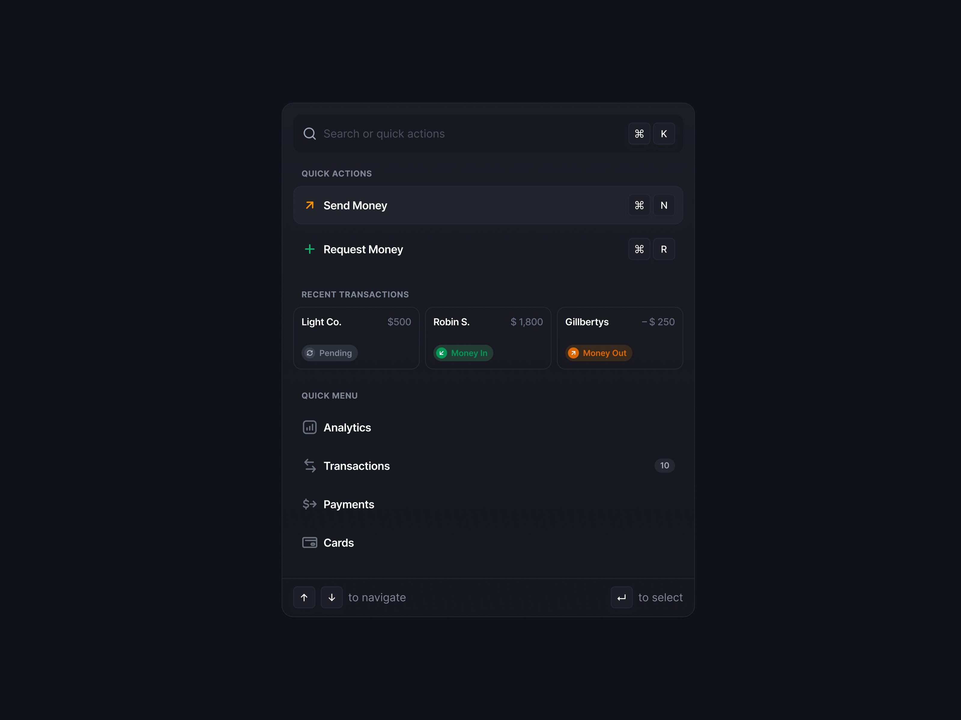 CMD+K Search app clean cmd k dark mode dashboard design light mode modern npw quick actions quick search saas saas app search search bar search menu search suggestions shortcut ui ux