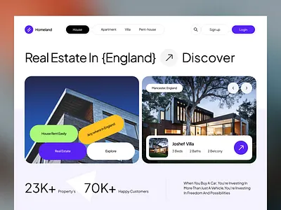 Homeland: Intuitive Real Estate Website Concept dribbbleshot headershot homehunting househunt interactivedesign moderndesign productdesign propertylisting propertymarketplace propertysearch realestate realestateportal realestatewebsite ui design uiux userexperience ux design visualdesign webdesign websitedesign