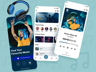 Music Mobile App Design - Ui/Ux app app design audiobook design digital graphic design mobile mobile app music music app music app design music mobile app music mobile app design uiux music played playlist popular app product design ui ui kits ux