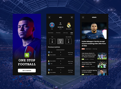 Nuo - Footbal App app design figma graphic design mobile app uiux