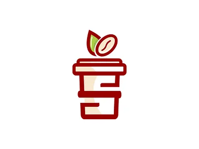 COFFEE CUP LETTER S branding coffee cup design flat graphic design icon illustration letter s logo typography vector