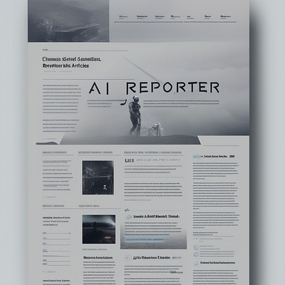 AI Sports Reporting Website ai artificial intelligence cinematic design greyscale landing page modern reporter sports ux website