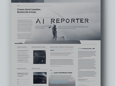 AI Sports Reporting Website ai artificial intelligence cinematic design greyscale landing page modern reporter sports ux website