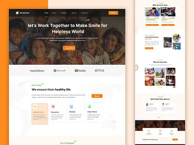 Nonprofit Organization Website UI Design cahritywebsite charity figmadesign landing page nonprofit organization trendy ui2023 ui design uiux design website ui