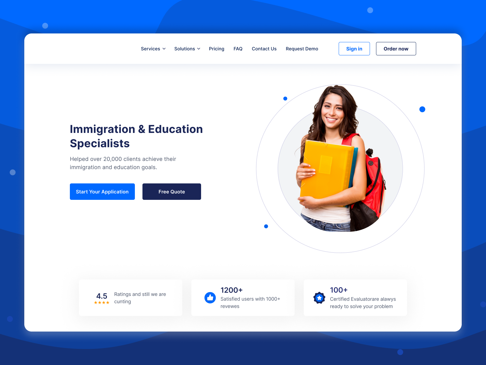 Hero Section blue branding design geo geo credential services hero section landing page modern website ui uiux web design