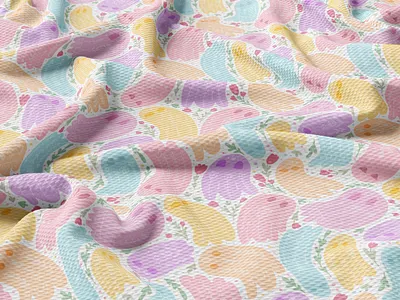 Little ghosts pattern cartoon fabric graphic design pattern spooky wallpaper