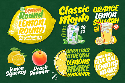 Lemon Round - Playful Display Font bold branding comicfont cursivefont design fancyfont flower graphic design groovyfont illustration