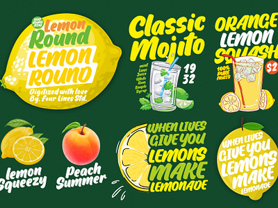 Lemon Round - Playful Display Font bold branding comicfont cursivefont design fancyfont flower graphic design groovyfont illustration