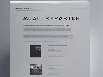 AI Reporter Landing Page ai ai reporter articles artificial intelligence black grey greyscale landing page reporter simple sports articles ux website white space