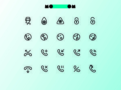 MoooM Day 37 call design figma icons icy road lock moon phase mooom phone ui