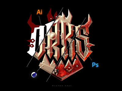 Orks logo development process 3d 40000 branding design game graphic design high style lettering logo logotype music neovyaz ork orks process typography warhammer неовязь