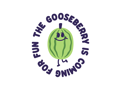Gooseberry berries color fruit fun graphic design illustration logo minimalist simple smile walking