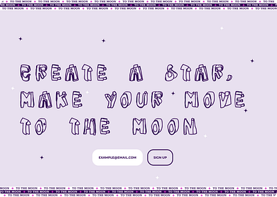 Landing page header design based on the Gen-z star. branding design figma gen z graphic design landing page purple star typography ui website