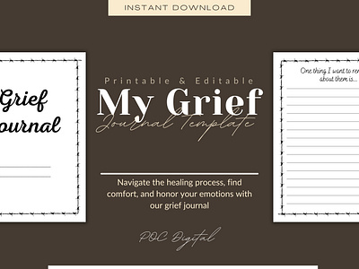 Grief Journal - Dealing with Grief Journal be happy book designer dealing with grief design died journal graphic design graphic designer grief grief journal journal journal designer journal for men journal for women loved one missing journal planner planner designer unhappy