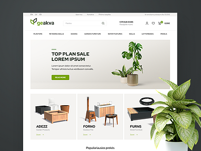 eshop template design e commerce e shop ecommerce eshop garden green plants site ui ux web webdesign