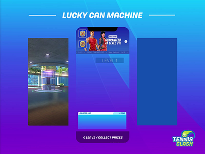 Tennis Clash - Lucky Can Machine 2d animation animation design game design games interface micro interaction mobile mobile game mobile games motion motion graphics ui ui animation unity unity 3d
