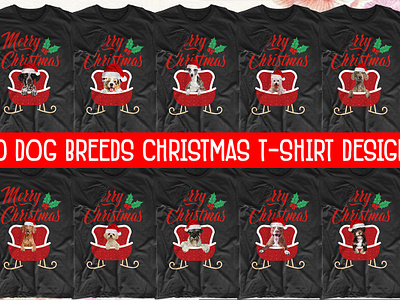 10 Dog Breeds Merry Christmas T-shirt Design aussie australian shepherd christmas dog dog breeds dog christmas tshirt dog tshirt gs pointer merry christmas dog tshirt pitbull schnauzer shih tzu vizsla weimaraner westie whippet yorkie